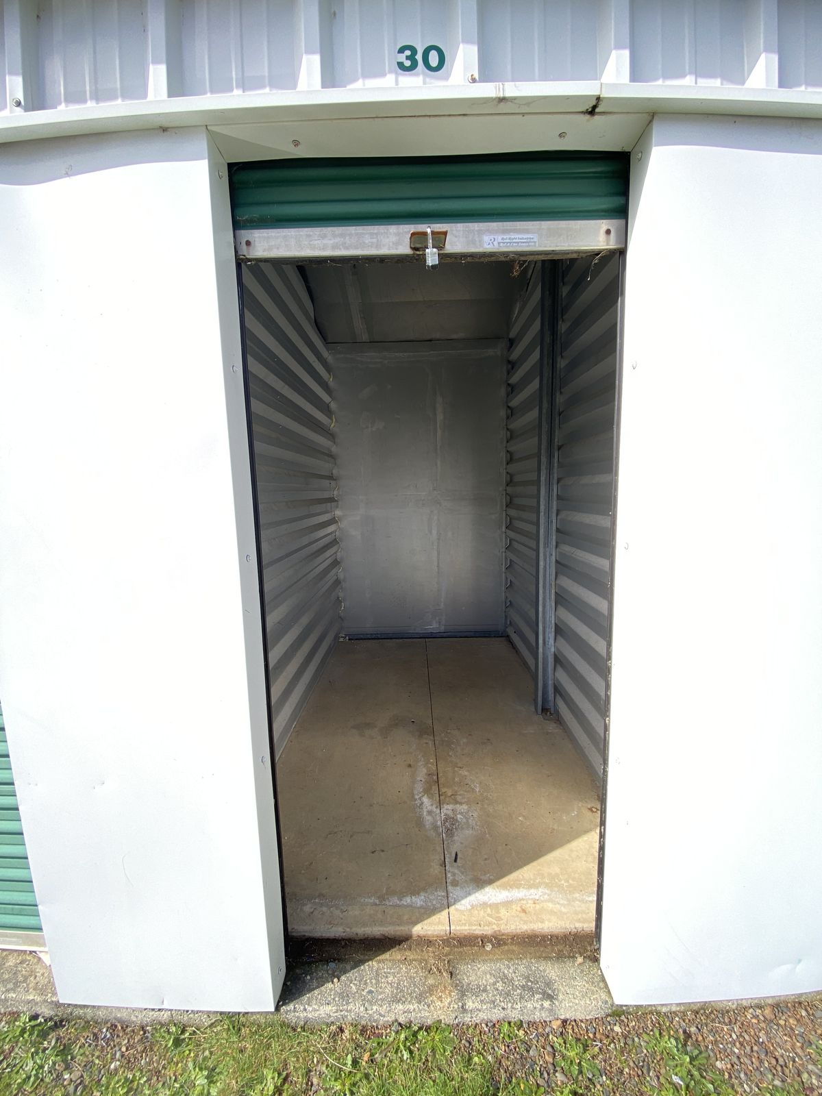 Open, empty storage unit ready to rent